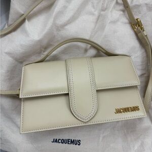 Jacquemus Cream Mini Bag with Gold Accent
